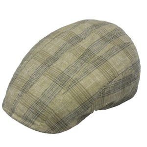 NWT Sage Green Henschel Men's 100% Cotton Plaid New Shape Driver/Golf Cap